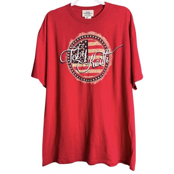 Toby Keith Mens 2XL I Love This Bar And Grill Red Patriotic Short Sleeve T-Shirt - Picture 3 of 8